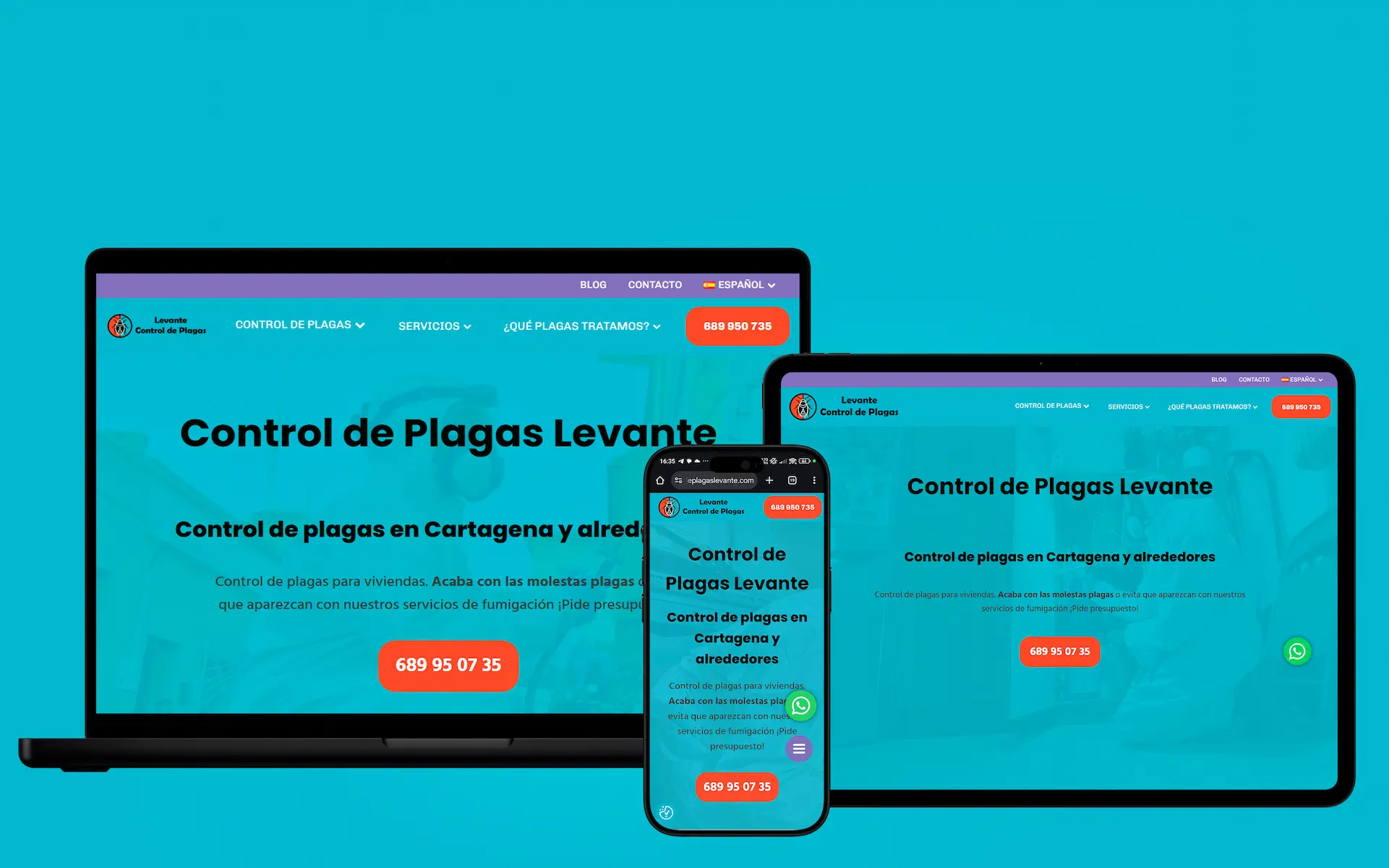 proyecto web control de plagas levante