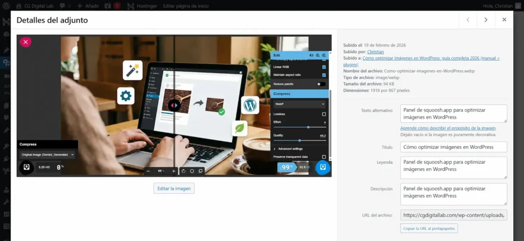 Metadatos de imagen para SEO y accesibilidad