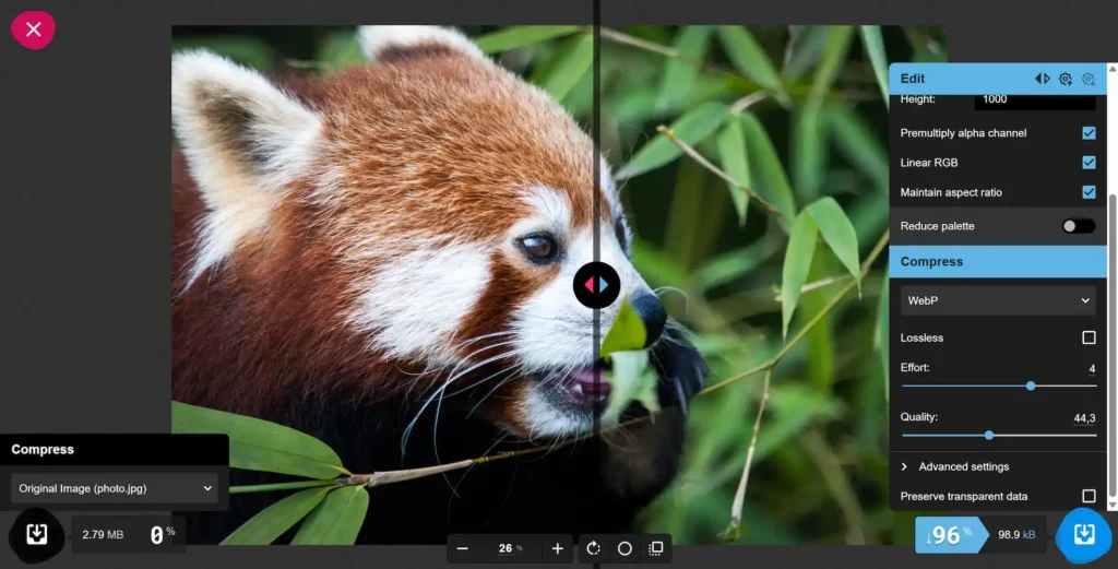 Estableciendo la calidad de compresión adecuada para la imagen